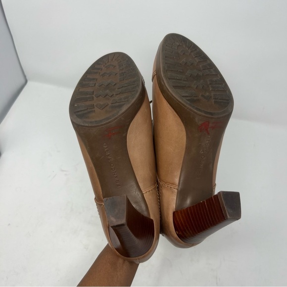 Franco Sarto Izaro Leather Lace Up Oxford Heels Booties Brown Tan Women’s US 8M - Picture 8 of 12